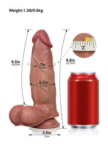 Colton 8.8" x 2.2" Thick Realistic Dildo with Sliding Skin & Movable Balls