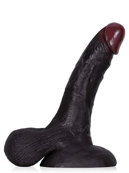 Crusher 7.6" x 1.7" Black Realistic Dildo With Moving Balls
