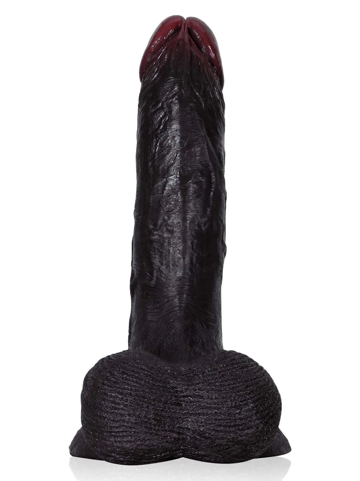 Crusher 7.6" x 1.7" Black Realistic Dildo With Moving Balls