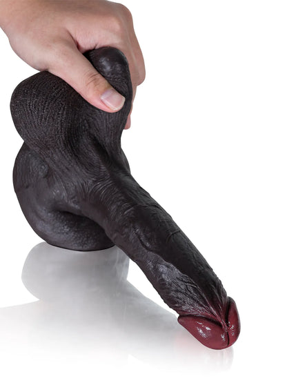 Crusher 7.6" x 1.7" Black Realistic Dildo With Moving Balls