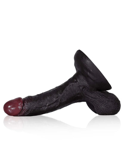 Crusher 7.6" x 1.7" Black Realistic Dildo With Moving Balls
