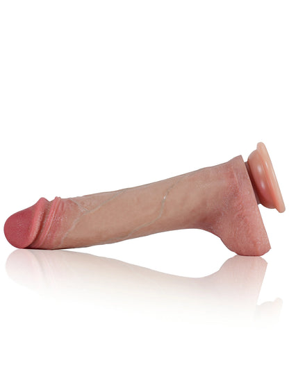 Damien 8.6" x 1.8" Thrusting Vibrating Dildo with Sliding Skin Layer