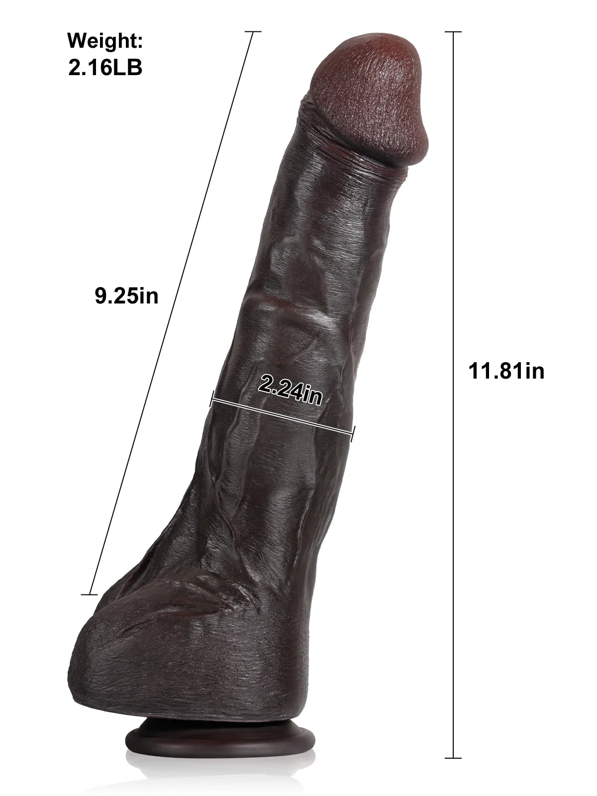 Daniel 12.1" x 2" Huge Realistic Anal Dildo With Metal Keel Bendable