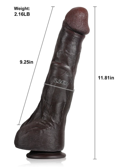 Daniel 12.1" x 2" Huge Realistic Anal Dildo With Metal Keel Bendable