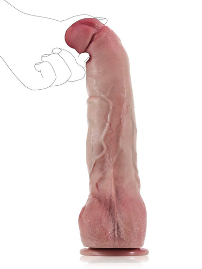 Daniel 12.1" x 2" Huge Realistic Anal Dildo With Metal Keel Bendable