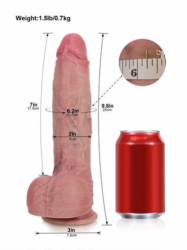 Dante 9.8" x 2.0" Uncut Realistic Dildo with Foreskin Detail