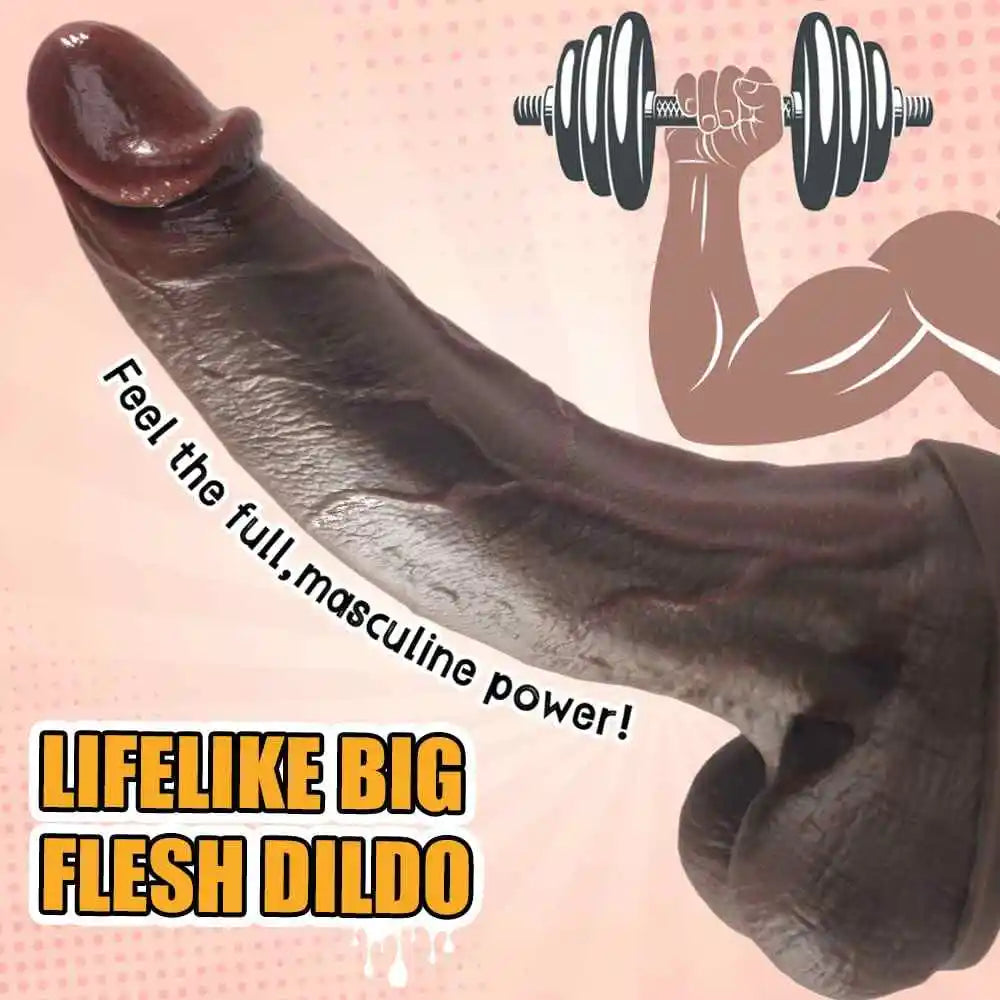 Davidson 10" x 2" Realistic Texture & Lifelike Soft Black Dildo