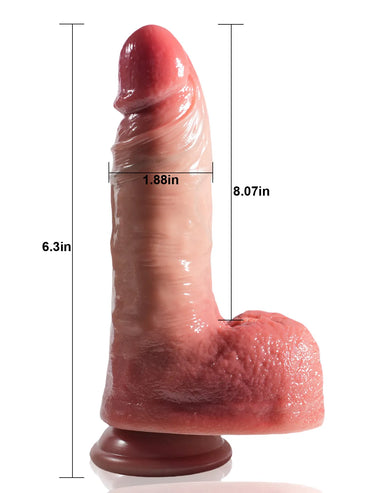 Percy 8.1" x 1.9" Big Thrusting Vibrating Uncut Dildo Real Skin