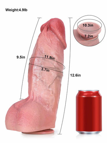 Diego 12.6" x 3.7" Soft Realistic Silicone Large Dildo for Deep P-Spot & G-Spot