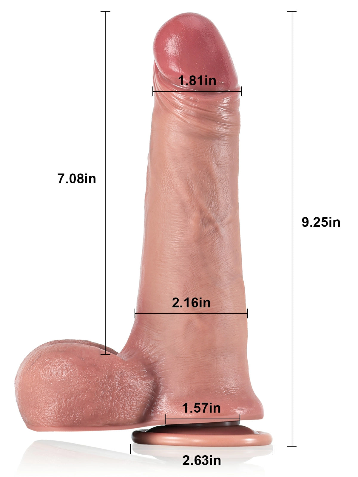 Spike 9.3" x 2.2" Realistic Soft Sliding Skin Dildo with Moving Balls