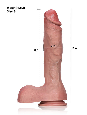 Sebastian 10" / 12.4" Huge Realistic Soft Dildo for Deep, Intense Play