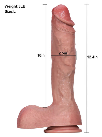 Sebastian 10" / 12.4" Thick Silicone Dildo for Deep, Intense Play