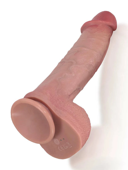 Elias 10.6" x 2.2" Flesh Thrusting Vibrating Heating Dildo with Mushroom Head