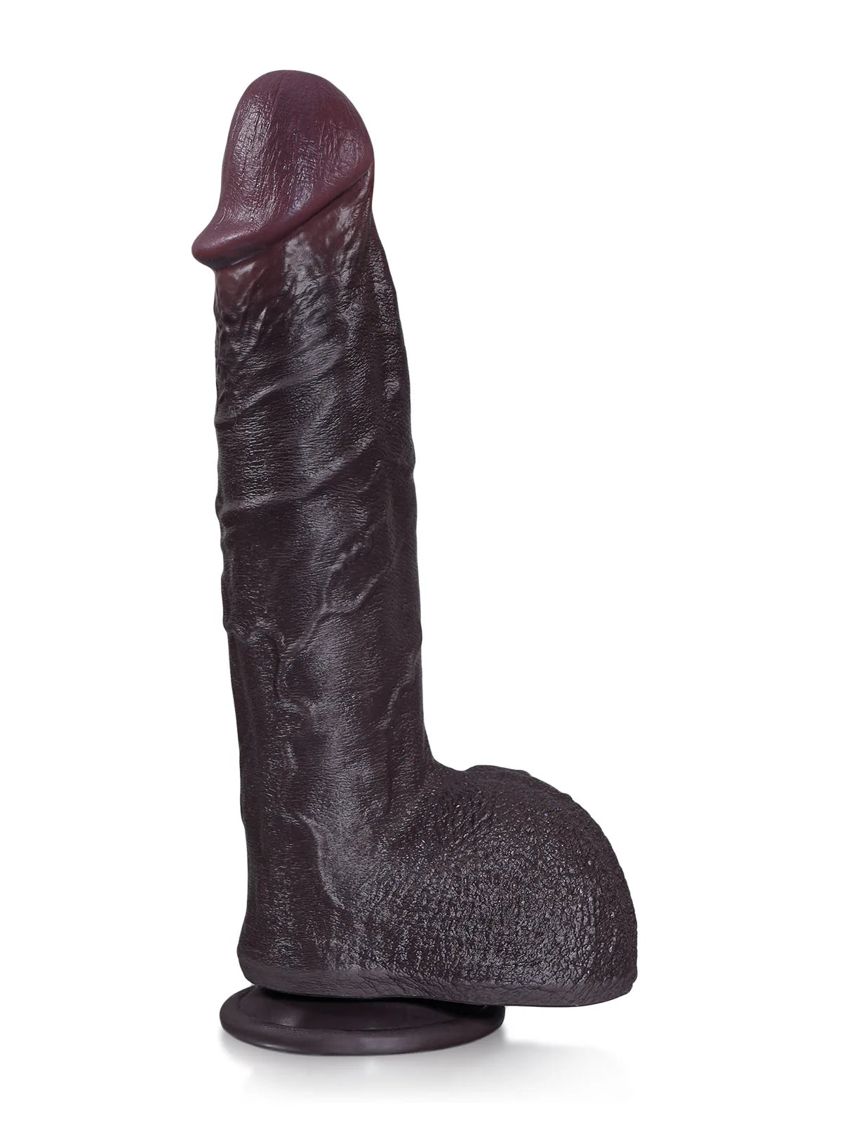 Erlos 10.6" x 2.2" Black Realistic Thrusting Dildo with Vibration & Heating