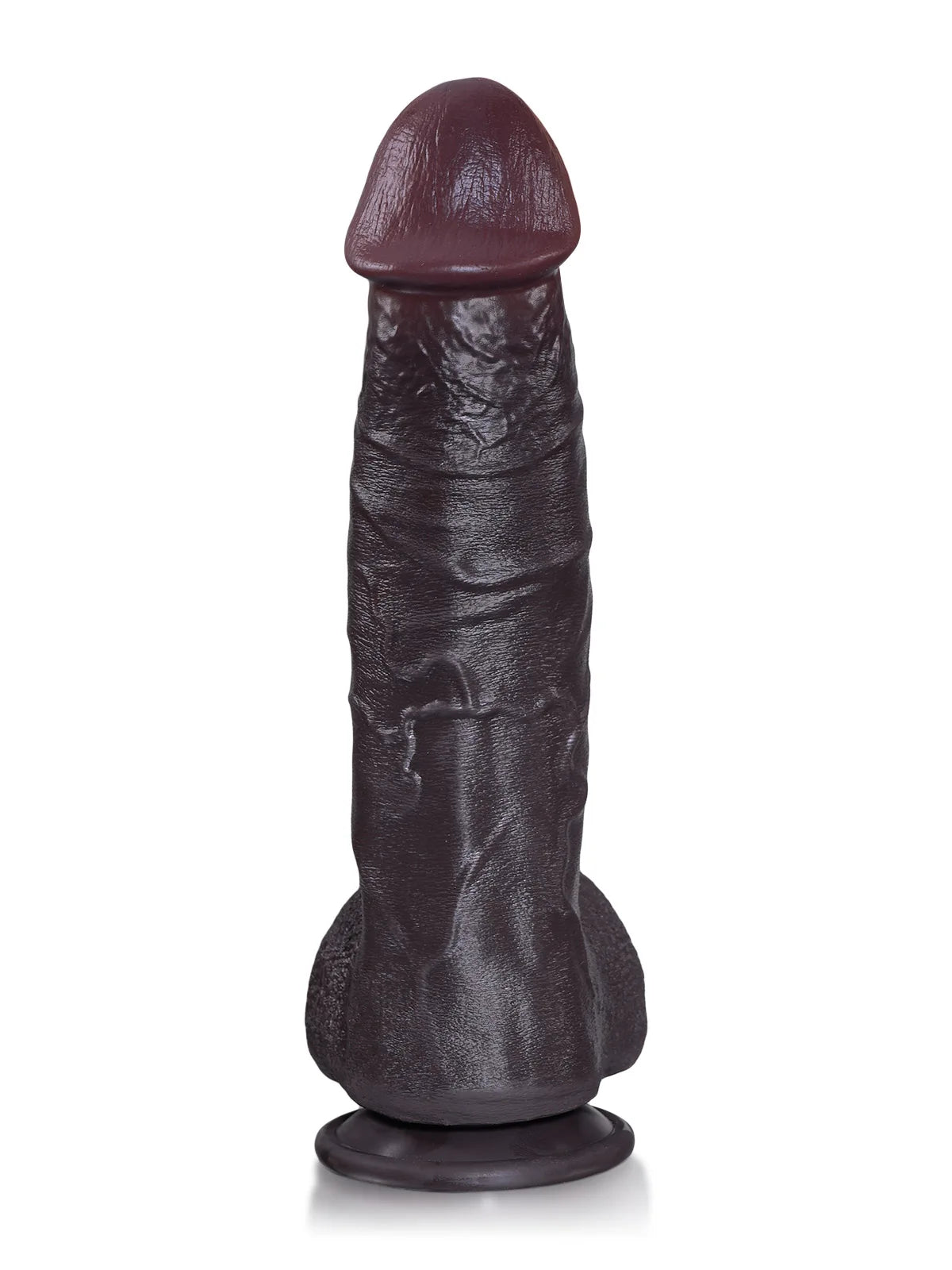 Erlos 10.6" x 2.2" Black Realistic Thrusting Dildo with Vibration & Heating