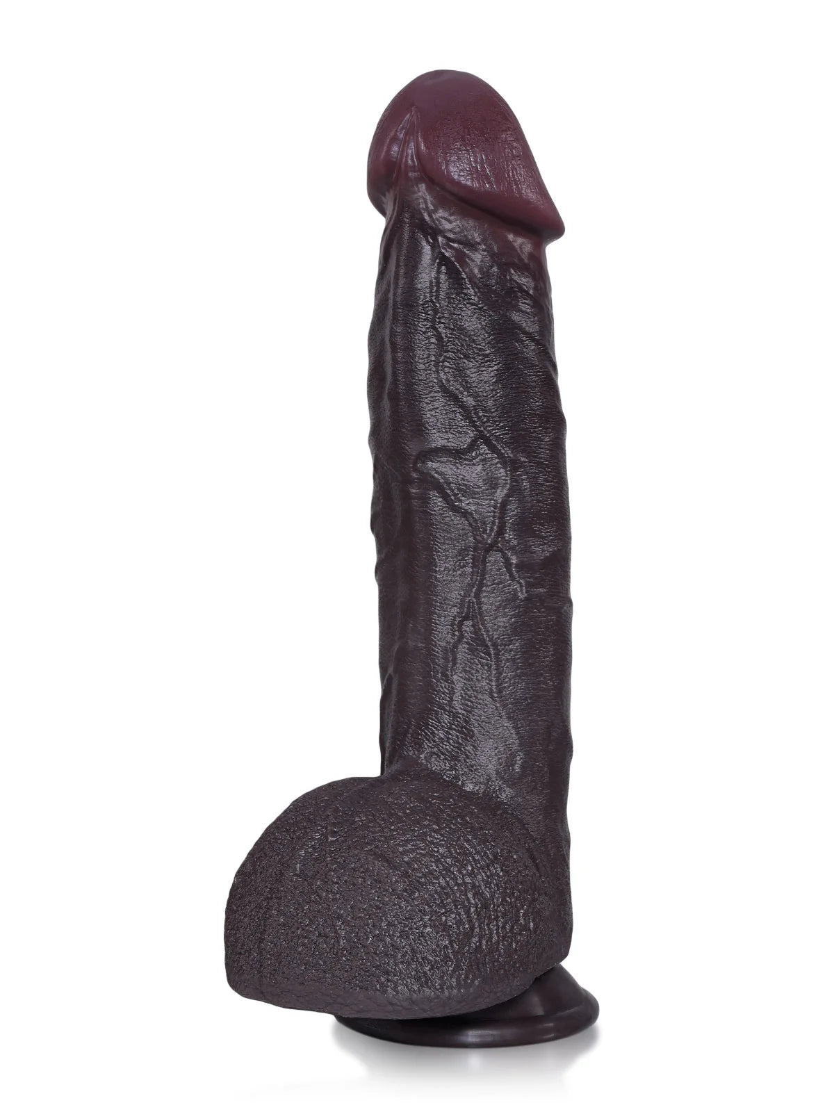 Erlos 10.6" x 2.2" Black Realistic Thrusting Dildo with Vibration & Heating