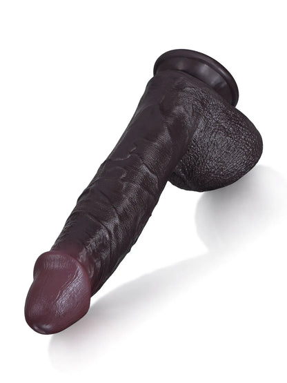 Erlos 10.6" x 2.2" Black Realistic Thrusting Dildo with Vibration & Heating