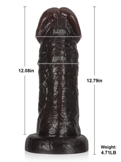 Evan 13" x 3.2" Huge Curved Anal Dildo with Swollen Head