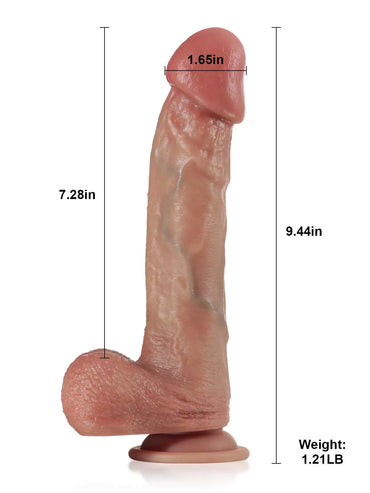 Frederick 9.4" x 1.6" Big Thrusting Vibrating Dildo