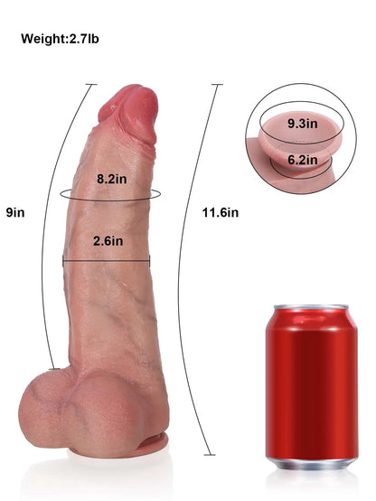Grayson 11.6" x 2.6" Extra-Thick Realistic Dildo with Progressive Girth