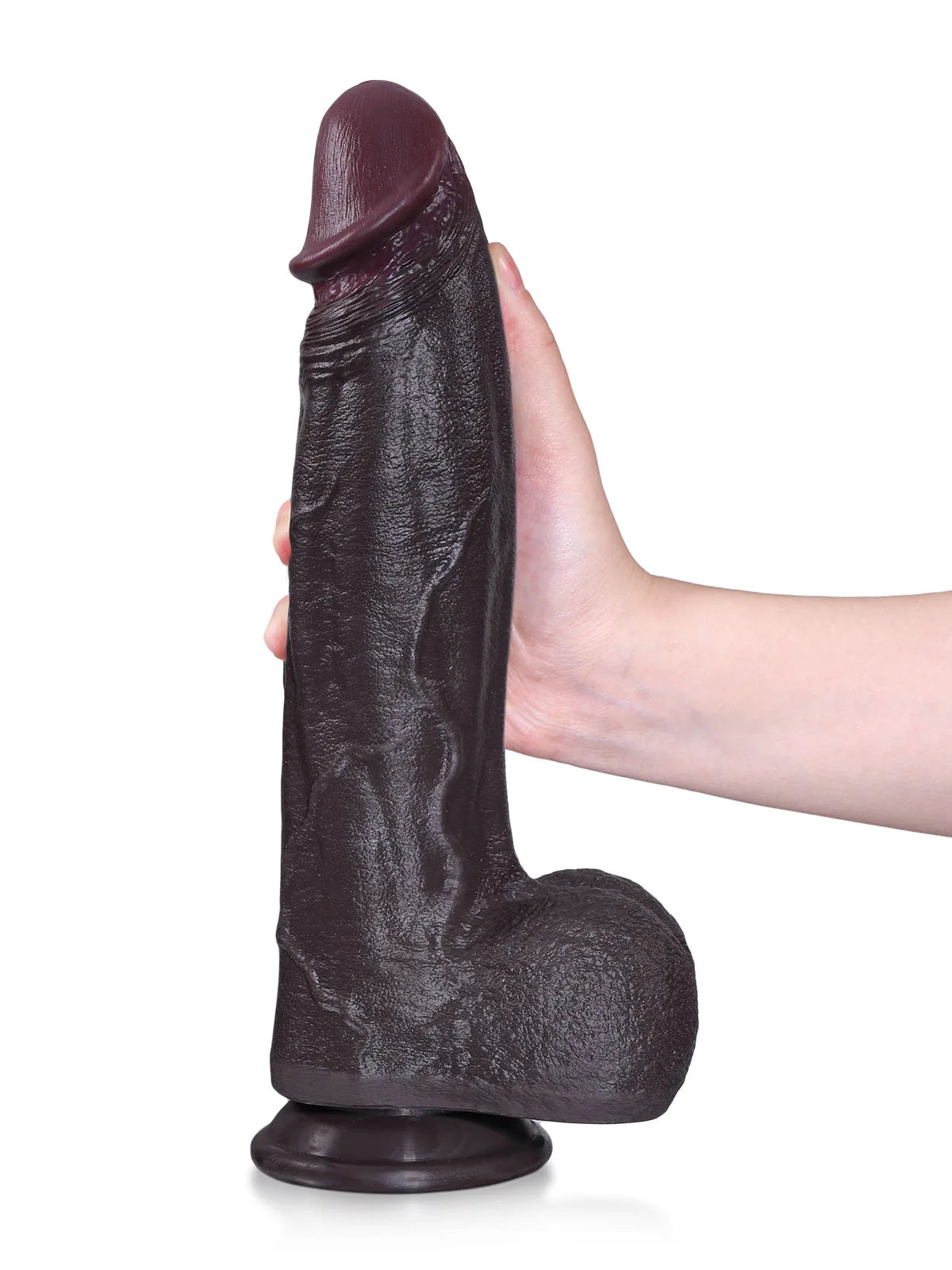 Henry 10.8" x 2.3" Thick Black Realistic Dildo with Tapered Head