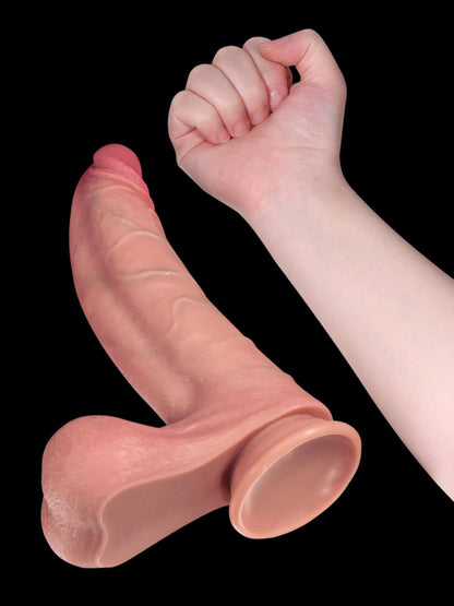 Hunter 9.3" x 2.2" Curved Flexible Realistic Dildo with Prominent Spine Ridge