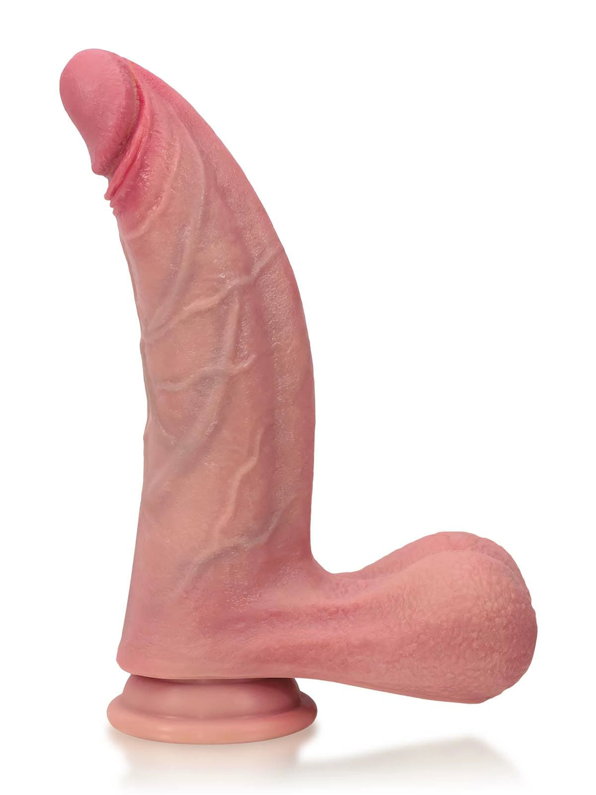 Hunter 9.3" x 2.2" Curved Flexible Realistic Dildo with Prominent Spine Ridge