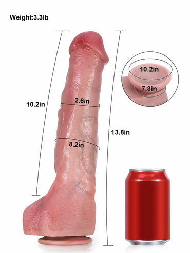 Jeff 13.8" x 2.2" Long Realistic Anal Dildo With Metal Keel