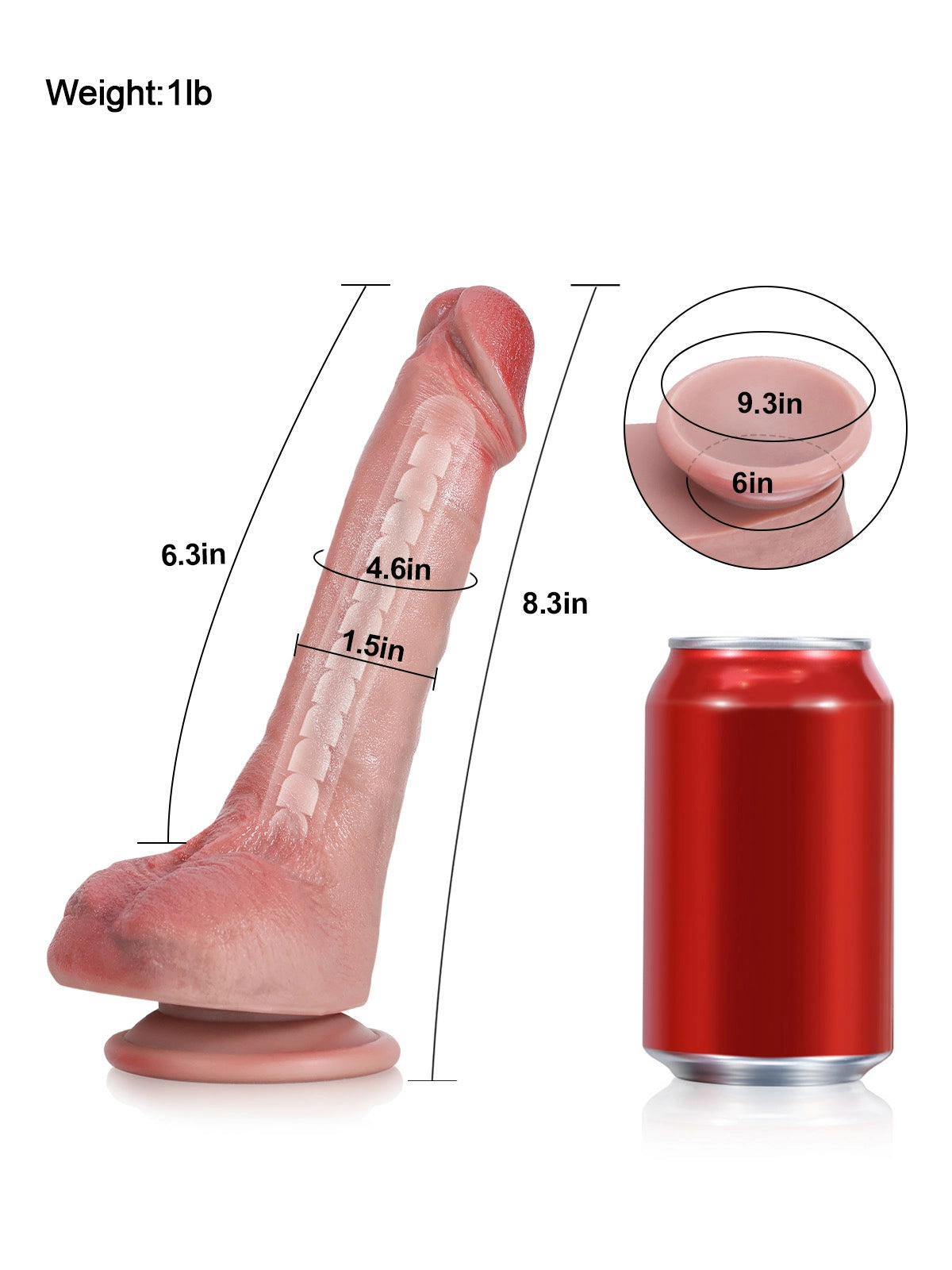 Jodie 8.3" x 1.5" Realistic Bendable Silicone Dildo for Beginners