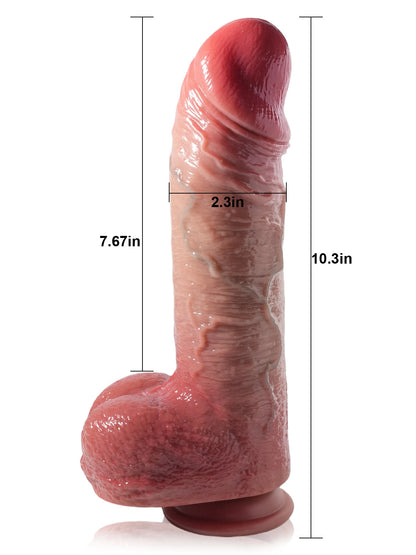John 10.3" x 2.3" Large Realistic Thrusting Dildo with 7 Thrusting & 3 Vibrating Modes