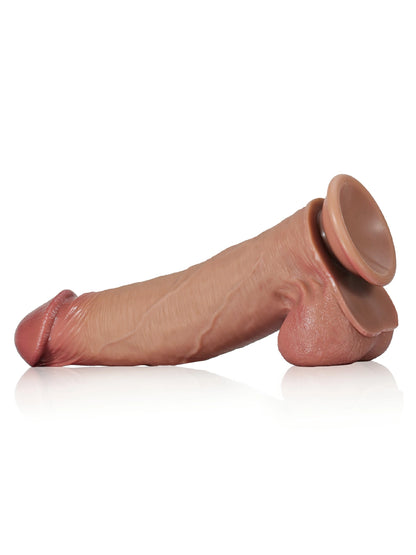 Jörg 9.2" x 2.2" Sliding-Skin Realistic Dildo with Swinging Balls
