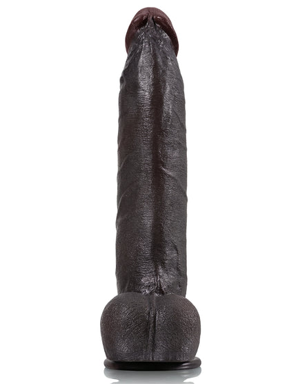 Josh 12" x 2.4" Huge Dual-Density Soft Silicone BBC Dildo with Metal Keel
