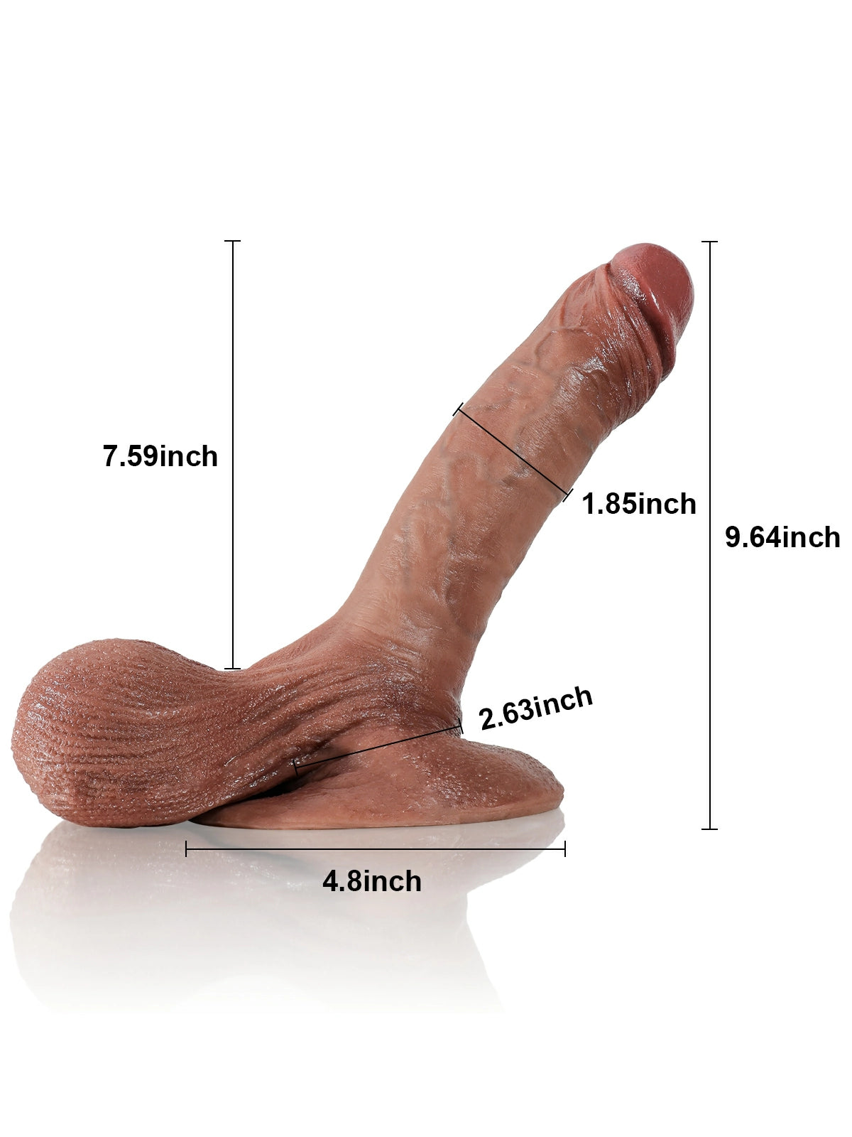 Jozef 9.6" x 1.8" Realistic Dildo with Squeezable Balls & Defined Head