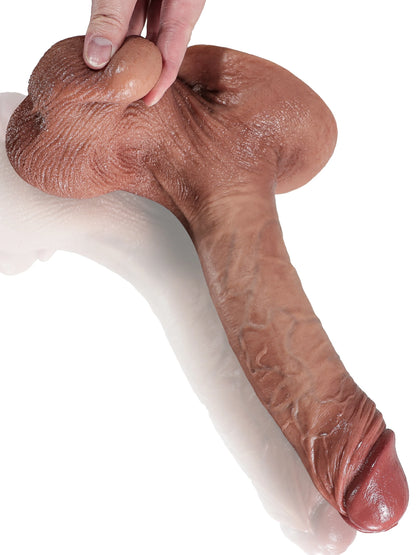 Jozef 9.6" x 1.8" Realistic Dildo with Squeezable Balls & Defined Head