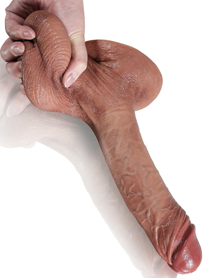 Jozef 9.6" x 1.8" Realistic Dildo with Squeezable Balls & Defined Head
