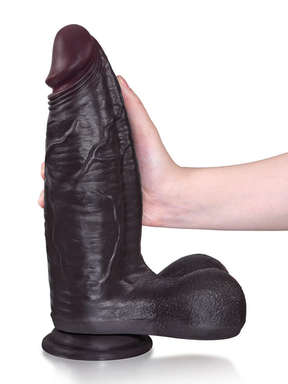 Kodin 11.5" x 3.3" Black Realistic Dildo with Gradually Thickening Shaft
