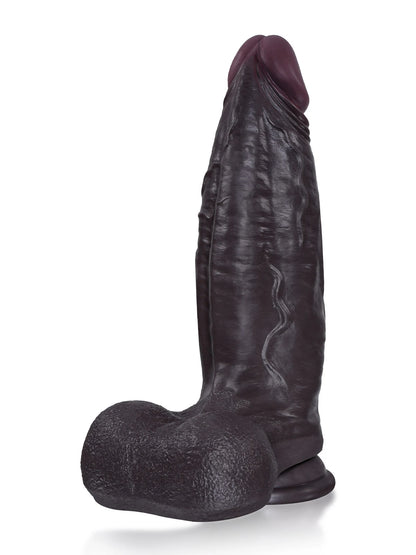 Kodin 11.5" x 3.3" Black Realistic Dildo with Gradually Thickening Shaft