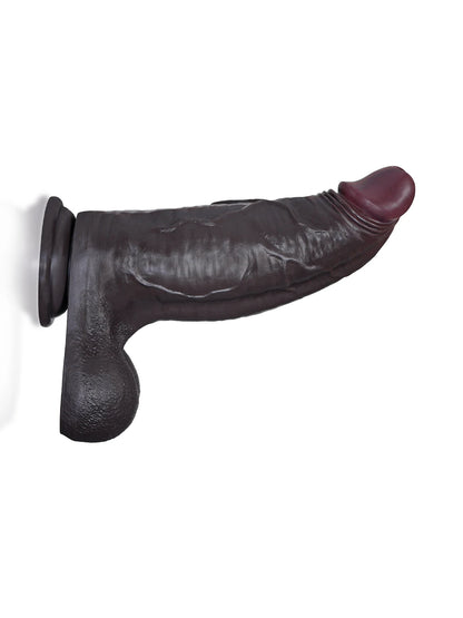 Kodin 11.5" x 3.3" Black Realistic Dildo with Gradually Thickening Shaft