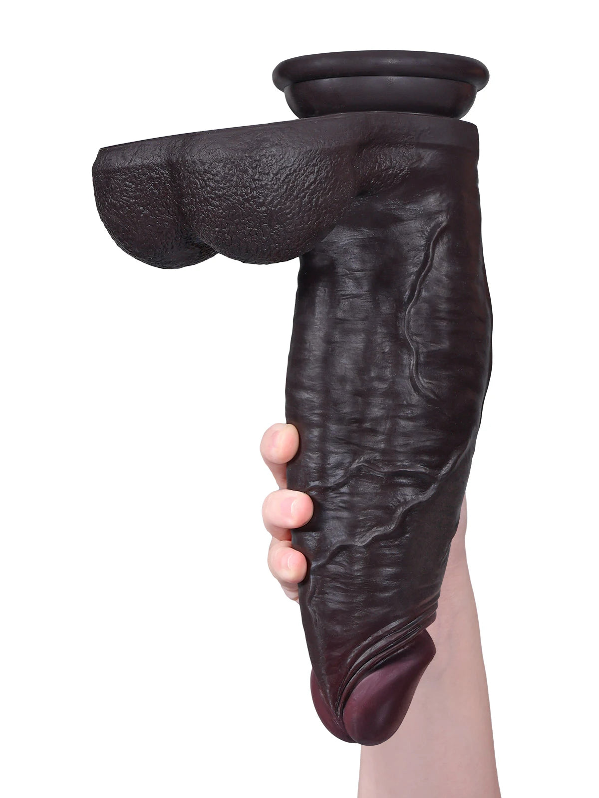 Kodin 11.5" x 3.3" Black Realistic Dildo with Gradually Thickening Shaft