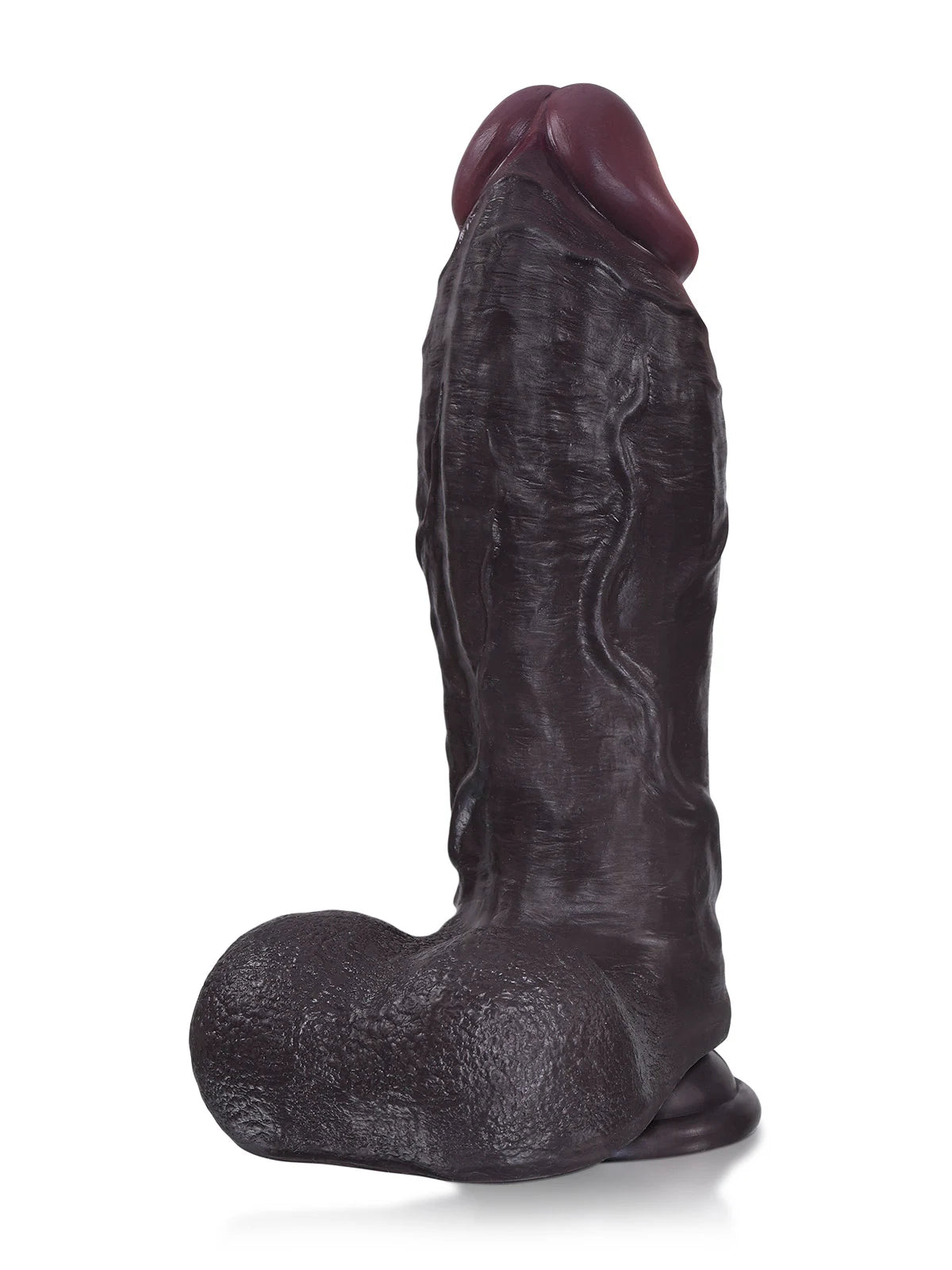 Kutin 11" x 3.3" Black Realistic Dildo with Thick Swelling Shaft