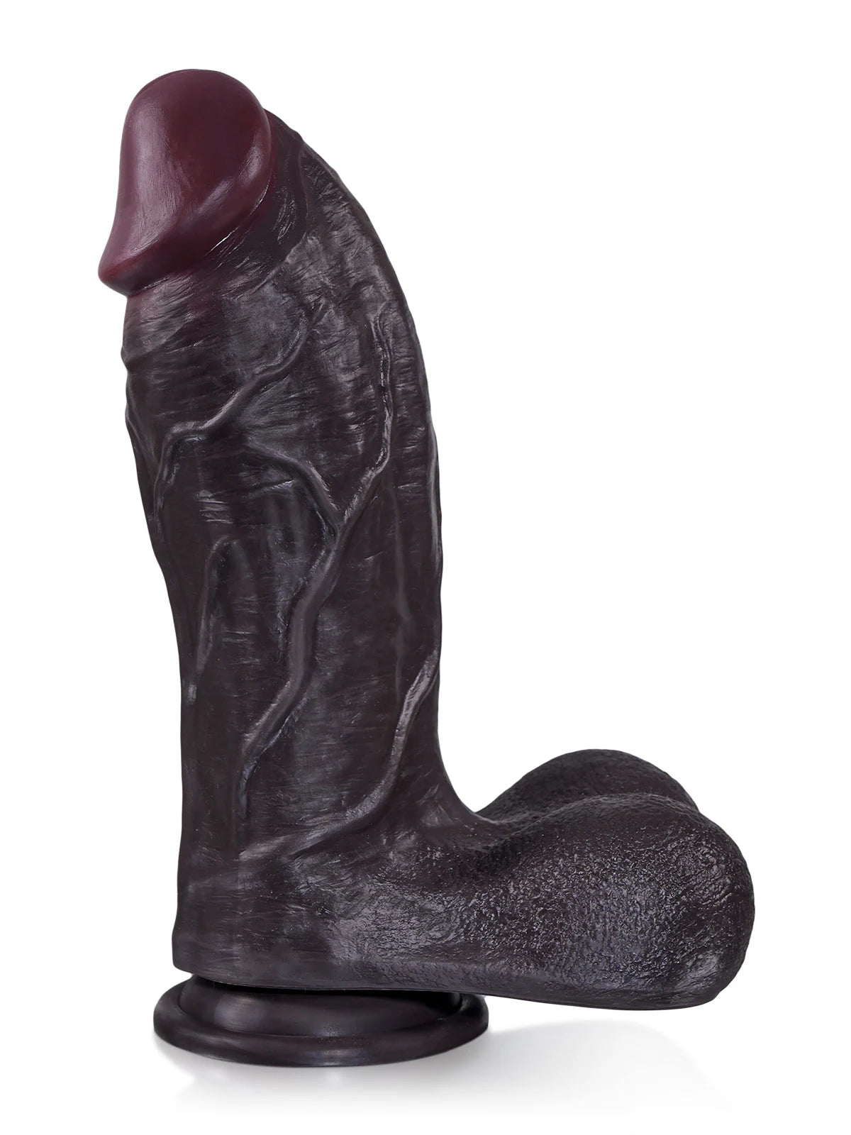 Kutin 11" x 3.3" Black Realistic Dildo with Thick Swelling Shaft