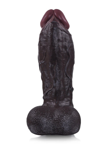 Kutin 11" x 3.3" Black Realistic Dildo with Thick Swelling Shaft