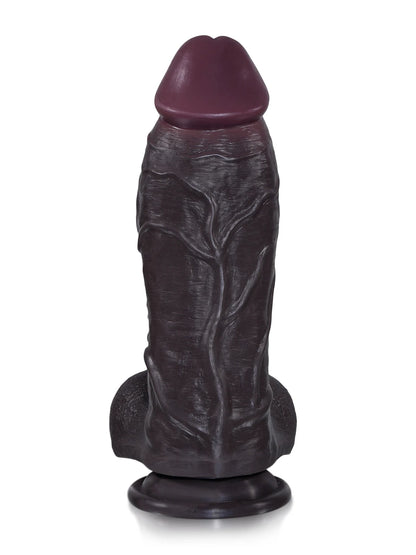 Kutin 11" x 3.3" Black Realistic Dildo with Thick Swelling Shaft