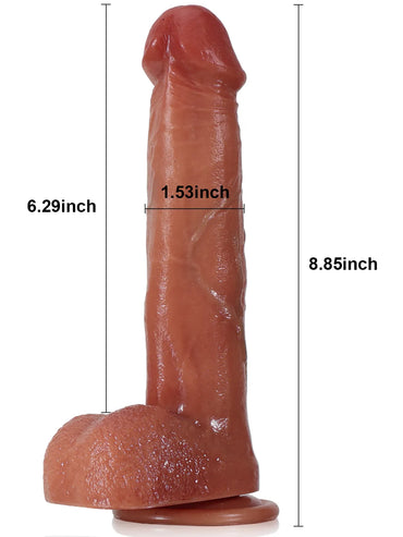 Kyle 8.9" x 1.5" Remote Controlled Thrusting Vibrating Dildo Realistic Skin
