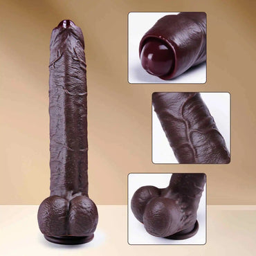 Lamar 10.4" x 1.7" Uncut Long Black Dildo – Deep & Fulfilling Experience