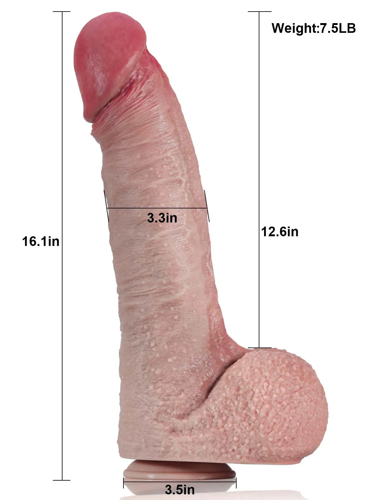 Large Realistic Dildo 16" x 3.3" Thad 02