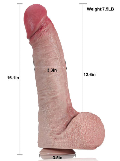Large Realistic Dildo 16" x 3.3" Thad 02