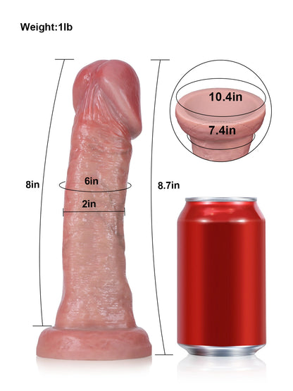 Lawyer 8.7" x 2" Realistic Dildo with Big Mushroom Head & No Balls