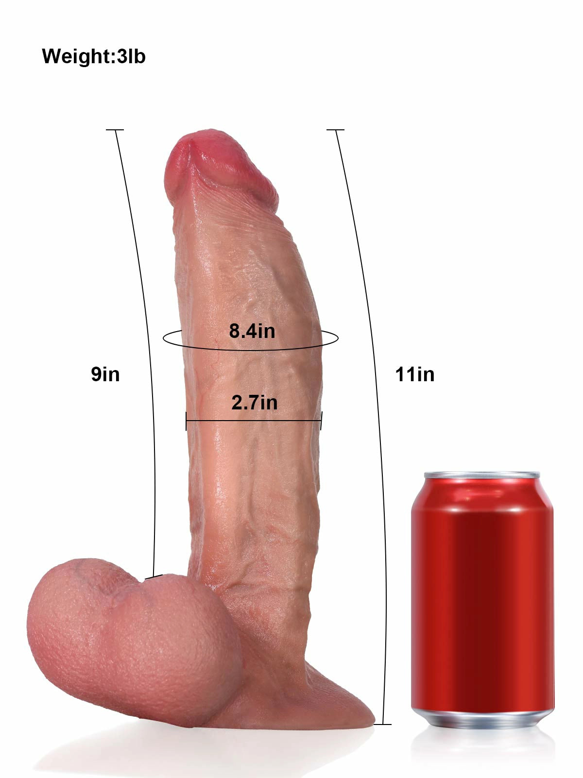 Legolas 11" x 2.7" Huge Realistic Dildo with Vac-U-Lock Suction Base