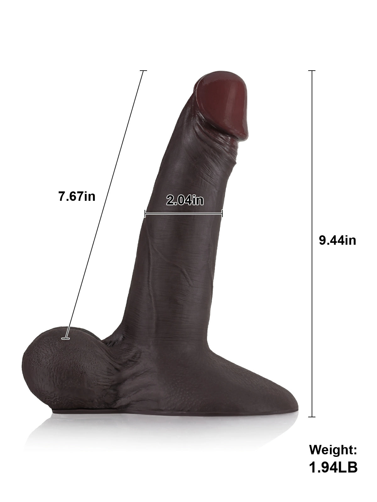 Lichtner 9.4" x 2" Realistic Dildo with Sliding Skin & Vac-U-Lock Base